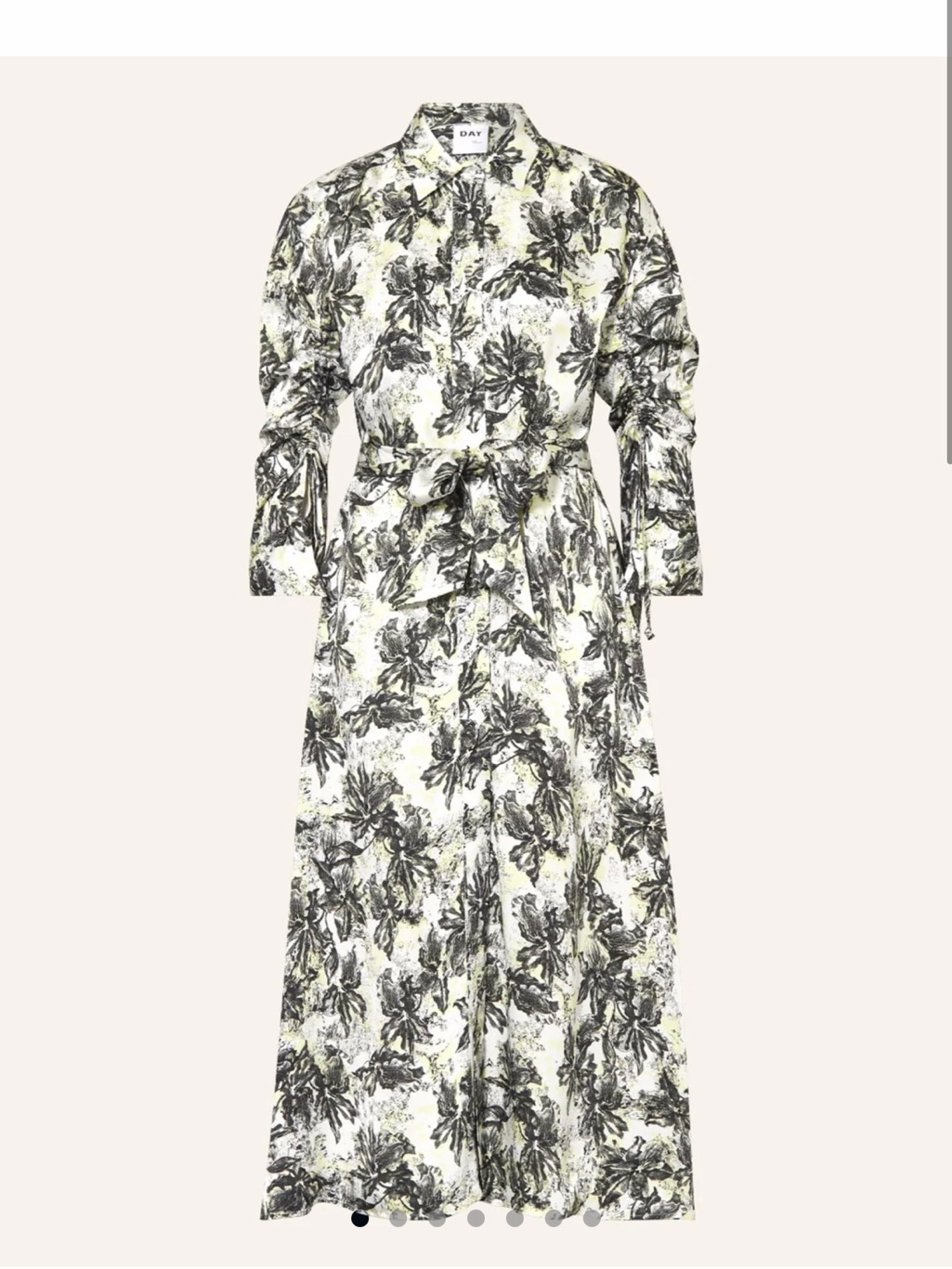 Day Birger Et Mikkelsen White Floral Maxi Shirt Dress With Tie Waist Size Us 14